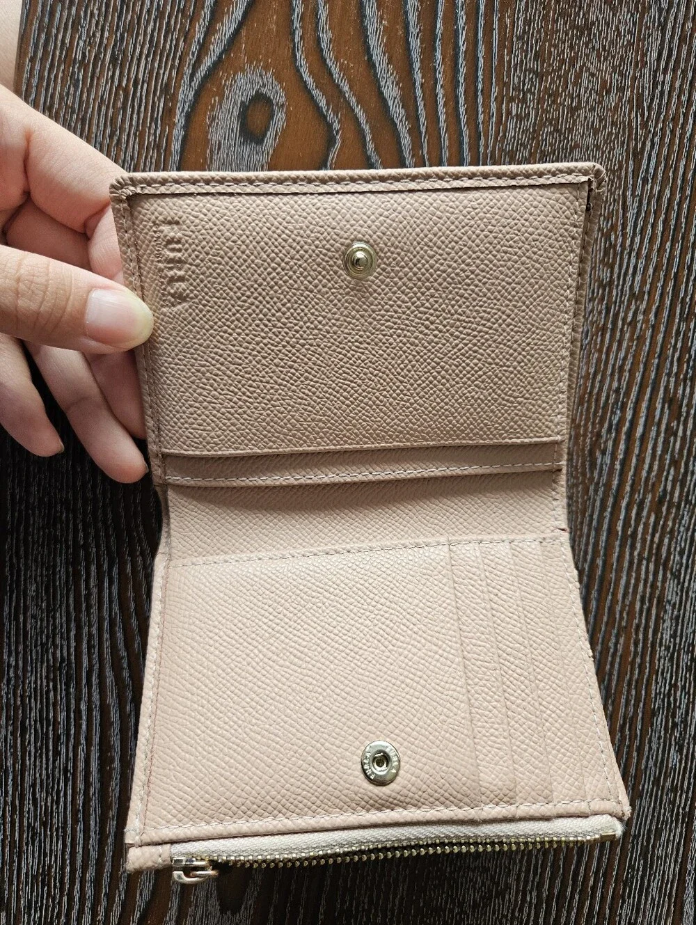 Furla Pink Leather Bifold Wallet